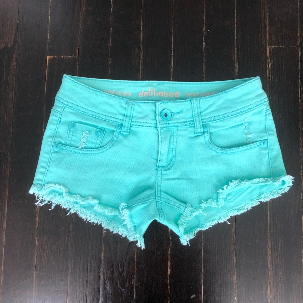 Like New Dollhouse Mint Green Jean Shorts